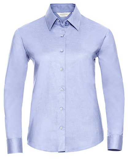 Ladies Long Sleeve Classic Oxford Shirt individuell bestickt Oxford Blue