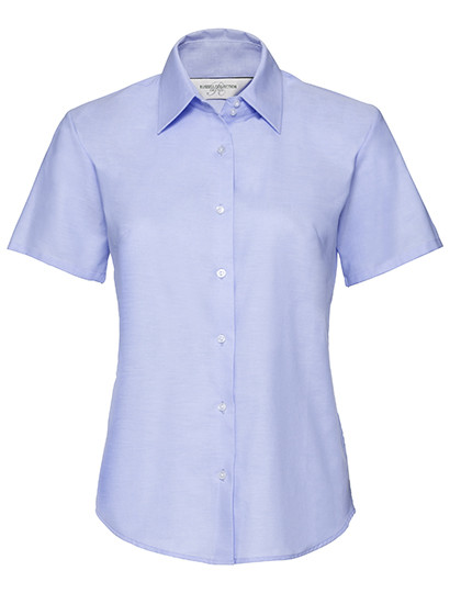 Ladies Short Sleeve Classic Oxford Shirt individuell bestickt Oxford Blue