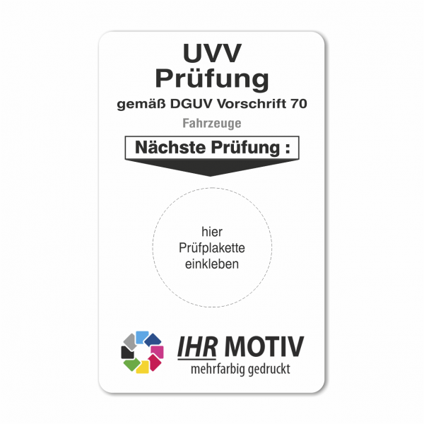 Grundplakette DGUV Vorschrift 70, Fahrzeuge (BGV D29)