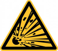 Warnschild Explosionsgefährliche Stoffe PVC-Folie10 cm Warnschild Explosionsgefährliche Stoffe PVC-Folie10 cm
