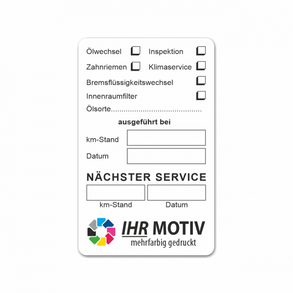Service-Aufkleber aus PVC-Folie, Größe: 50 x 80 mm, Motiv "Services"