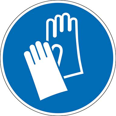 Gebotsschild Handschutz benutzen Aluminium10 cm