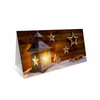 Weihnachts-Klappkarte, Motiv Laterne Weihnachts-Klappkarte, Motiv Laterne