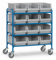 Fetra Beistellwagen mit Kästen Ladefläche 940 x 470 mm Fetra Beistellwagen mit Kästen Ladefläche 940 x 470 mm