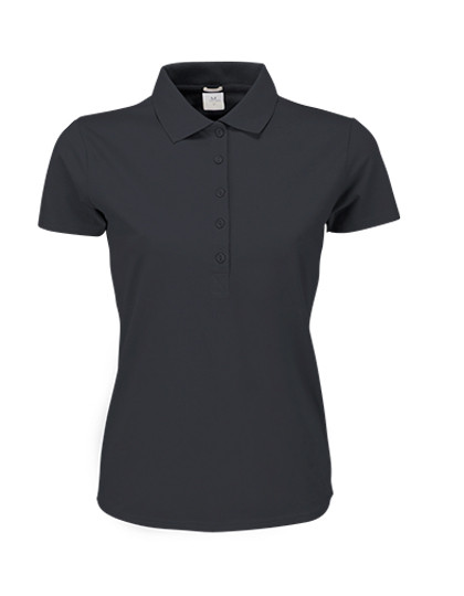 Women's Luxury Stretch Polo individuell bedruckt Dark Grey