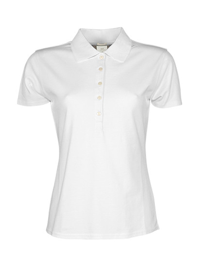 Women's Luxury Stretch Polo individuell bedruckt White