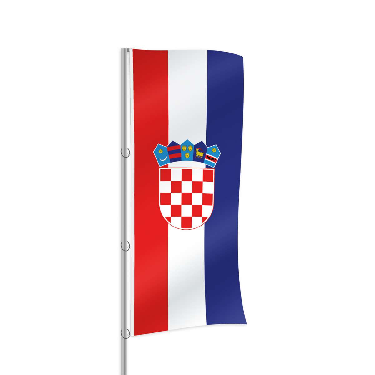 FLAGGENMAE Bootsflagge Kroatien 25x40cm - Hochwertige Polyester Bootsfahne