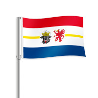 Mecklenburg Vorpommern mit Wappen Querformatfahne Mecklenburg Vorpommern mit Wappen Querformatfahne