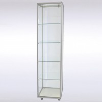 Glasvitrine, 1 Tür, 4 Fachböden mit LED-Streifenbeleuchtung Glasvitrine, 1 Tür, 4 Fachböden mit LED-Streifenbeleuchtung