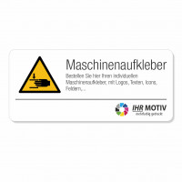Maschinenaufkleber Geräteaufkleber weiß individuell Maschinenaufkleber Geräteaufkleber weiß individuell