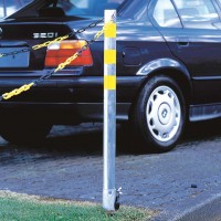 Absperrpfosten ALU mit Boden-Dübel, 4 Farbkombinationen Absperrpfosten ALU mit Boden-Dübel, 4 Farbkombinationen