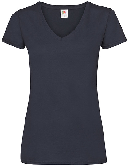 Ladies Valueweight V Neck T individuell bedruckt Deep Navy