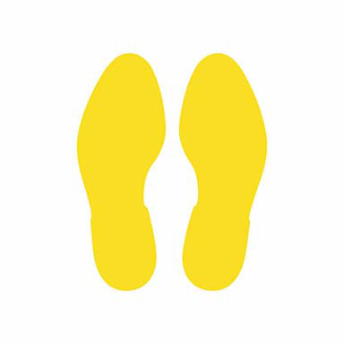 Bodenmarkierung Fußabdruck links+rechts gelb
