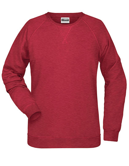 Ladies Sweat individuell bedruckt Carmine Red Melange