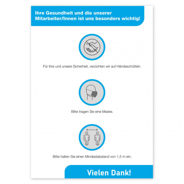 Plakat Coronavirus Besucherinformation - Verhaltensregeln (Farbfelder)