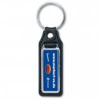 Schlüsselanhänger Doming aus Metall/PVC, rechteckig Schlüsselanhänger Doming aus Metall/PVC, rechteckig