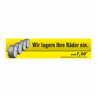 Werbebanner Rädereinlagerung, 300 x 70 cm Werbebanner Rädereinlagerung, 300 x 70 cm