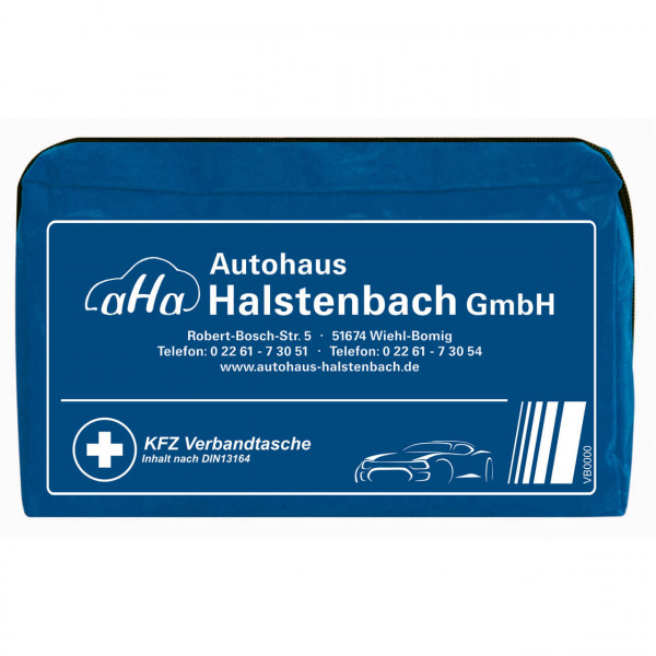 KFZ-Verbandtasche, mit Firmeneindruck