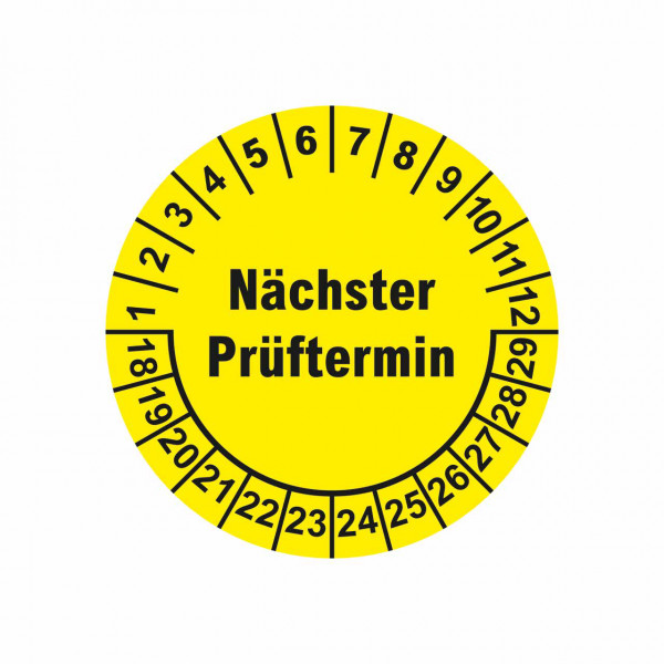 Prüfplaketten Nächster Prüftermin Ø 30 mm