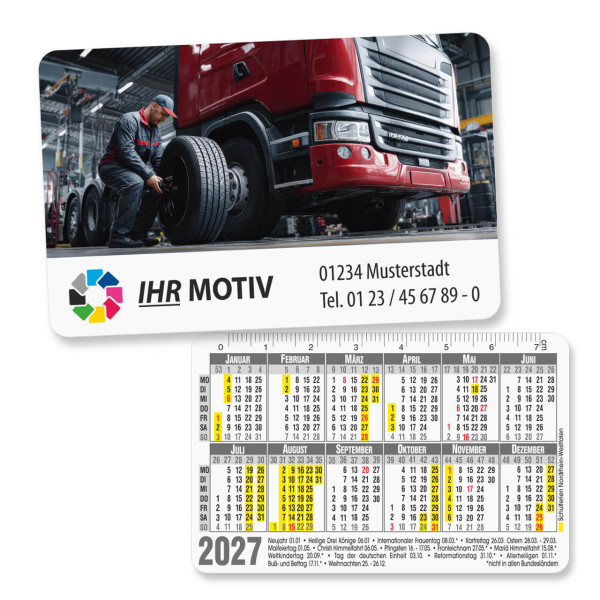 Scheckkartenkalender mit Motiv LKW