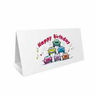 Geburtstags-Klappkarte, Motiv Autopyramide Geburtstags-Klappkarte, Motiv Autopyramide