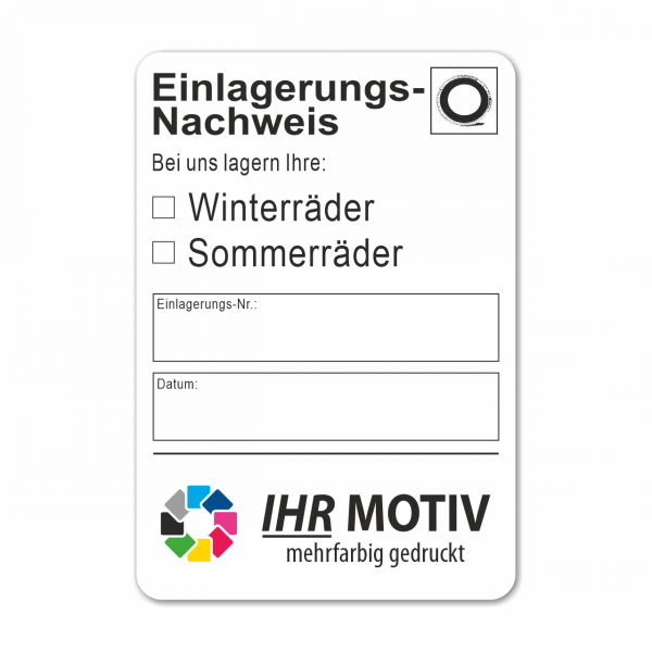 Service-Aufkleber aus PVC-Folie, Größe: 45 x 65 mm, Motiv "Rädereinlagerung"