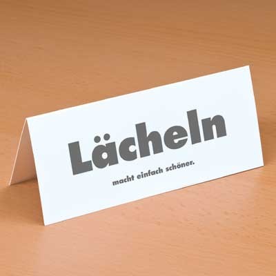 Tischaufsteller "Lächeln", Seite 1