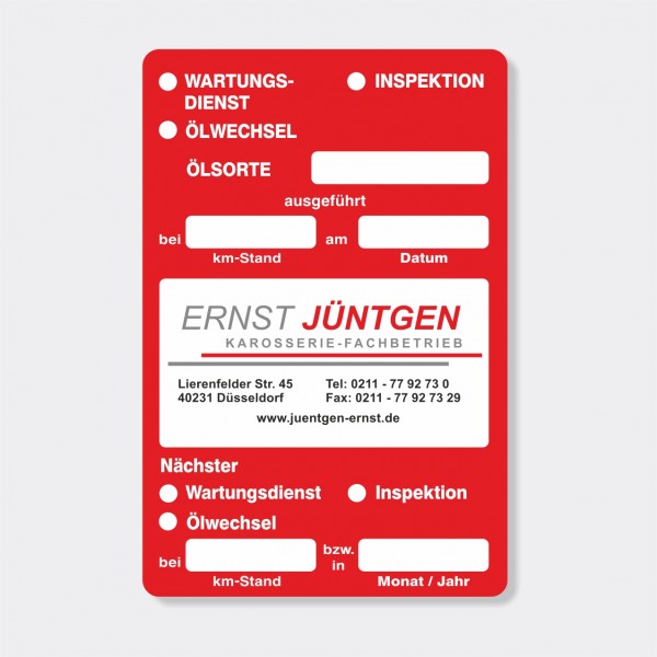 Service-Aufkleber aus PVC-Folie, Größe: 60 x 90 mm, Motiv 67