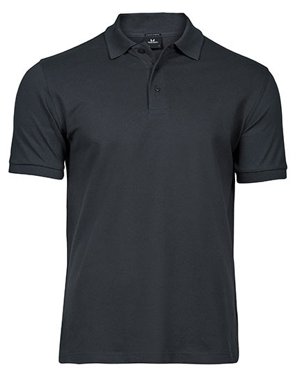 Men's Luxury Stretch Polo individuell bedruckt Dark Grey