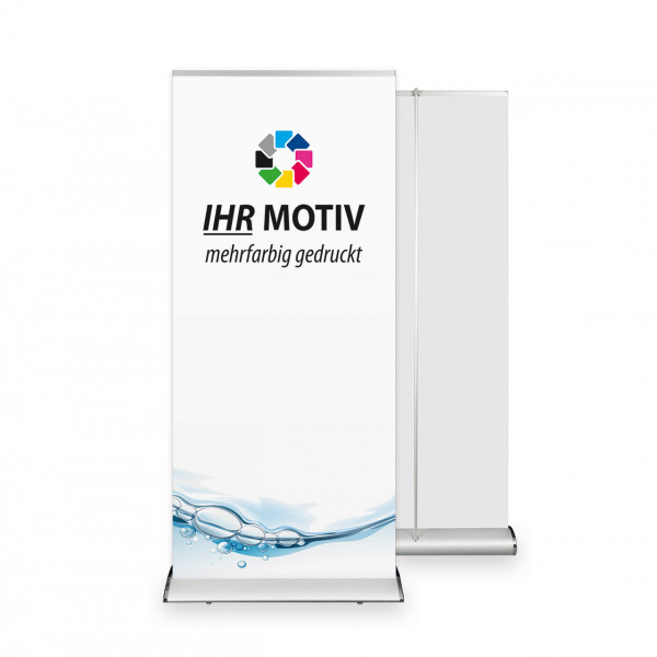 RollUp Banner 85 x 200 cm Exklusiv PVC inkl. Druck, Komplettsystem