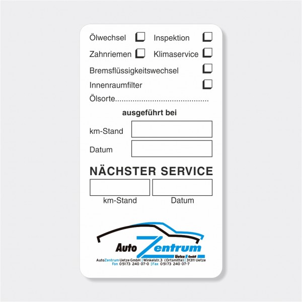 Service-Aufkleber aus PVC-Folie, Größe: 45 x 80 mm, Motiv "Services"
