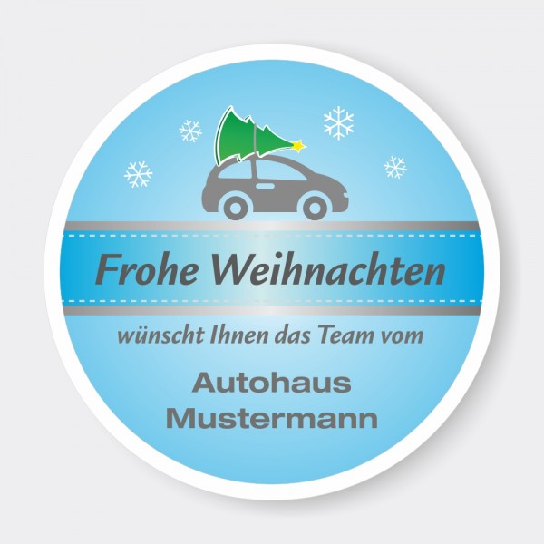 Weihnachts-Aufkleber aus PVC, rund, Motiv 2