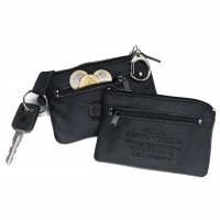 Schlüsseltasche aus Polsternappa-Leder, mit Kleingeldfach, 2 Schlüsselringe Schlüsseltasche aus Polsternappa-Leder, mit Kleingeldfach, 2 Schlüsselringe