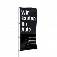 Wir kaufen Ihr Auto Fahne schwarz Wir kaufen Ihr Auto Fahne schwarz