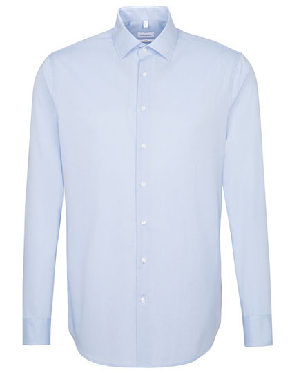 Men's Shirt Slim Fit Long Sleeve individuell bestickt Light Blue