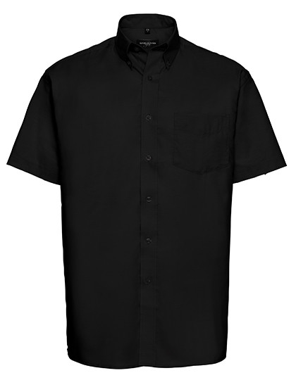 Men's Short Sleeve Classic Oxford Shirt individuell bestickt Black