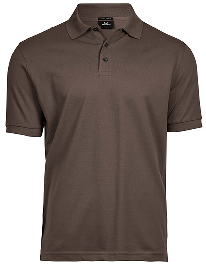 Men's Luxury Stretch Polo individuell bedruckt Chocolate