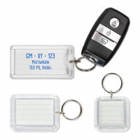 Acryl-Schlüsselanhänger mit beschriftbaren Papiereinlagen Acryl-Schlüsselanhänger mit beschriftbaren Papiereinlagen