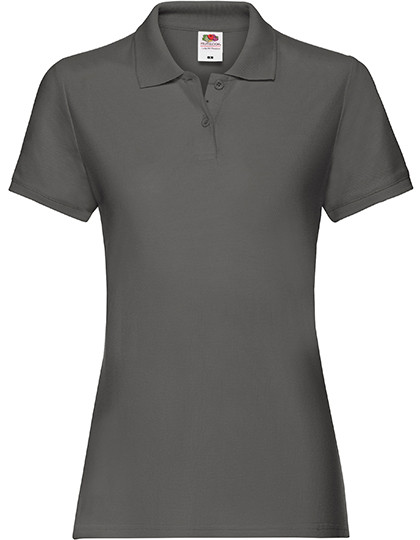 Ladies Premium Polo individuell bedruckt Light Graphite