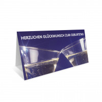 Geburtstags-Klappkarte, Motiv Sektgläser Geburtstags-Klappkarte, Motiv Sektgläser