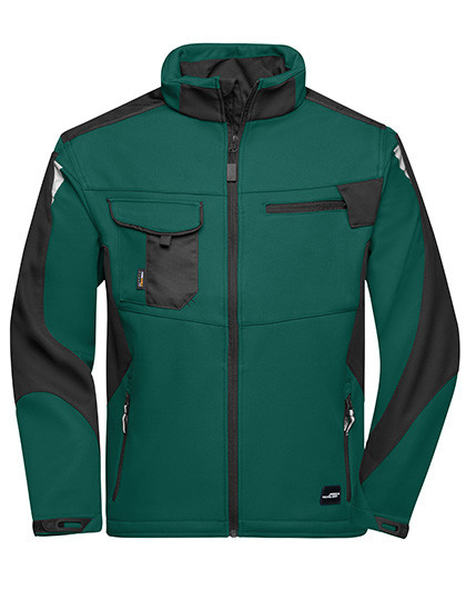 Workwear Softshell Jacket Strong individuell bestickt Dark Green