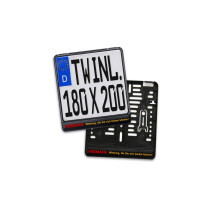 Kennzeichenhalter TWINLINE schwarz Größe: 180 x 200 mm für Motorräder und Landmaschinen 4c Doming Kennzeichenhalter TWINLINE schwarz Größe: 180 x 200 mm für Motorräder und Landmaschinen 4c Doming