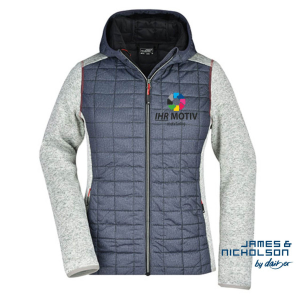Ladies Knitted Hybrid Jacket individuell bestickt