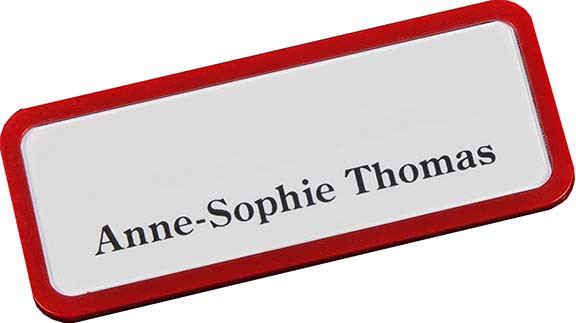 Kunststoff-Namensschild rot