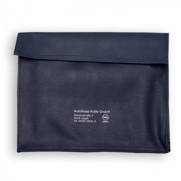 Wagenpapiertasche im Großformat aus farbigem Kunstleder, mit Dehnungsfalte
