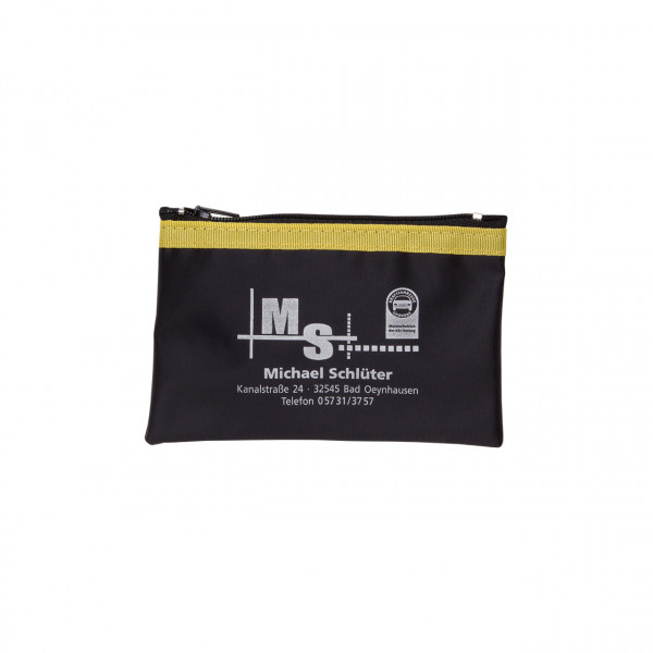 CreativDesign Schlüsseltasche Nylon schwarz mit gelbem Designstreifen