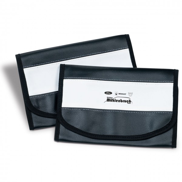 Wagenpapiertasche aus Kunstleder, mit weißem Designstreifen