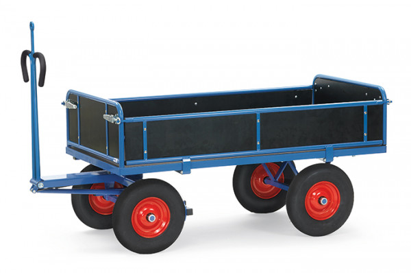 Fetra Handpritschenwagen mit Zugöse Ladefläche 2000 x 1000 mm bis 1250 kg Vollgummiräder Wände abkla