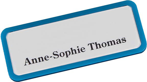 Kunststoff-Namensschild hellblau