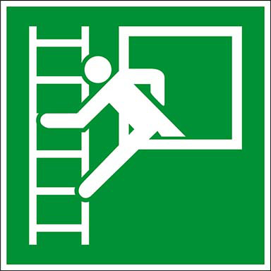 Rettungsschild Rettungsausstieg PVC-Folie, nachleuchtend20 x 20 cm